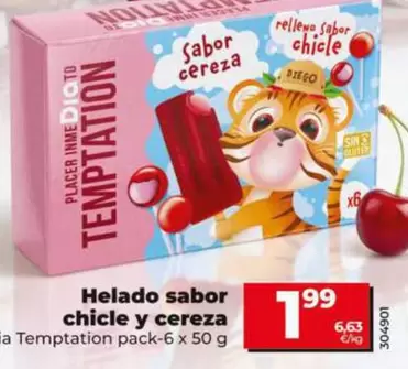 Dia Temptation - Helado Sabor Chicle Y Cereza