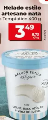 Dia Temptation - Helado Estilo Artesano Nata
