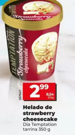 Dia Temptation - Helado De Strawberry Cheesecake