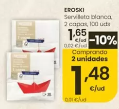 Eroski - Servilleta Blanca