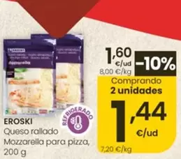 Eroski - Queso Rallado Mozzarella Para Pizza