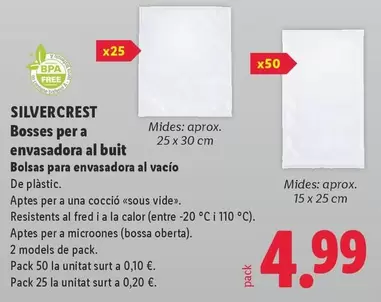 SilverCrest - Bolsas Para Envasadora Al Vacio