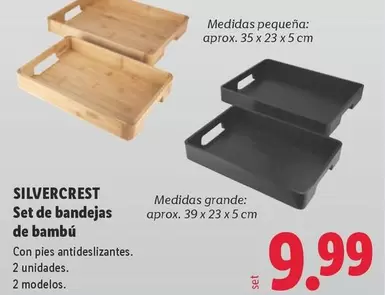 SilverCrest - Set De Bandejas De Bambu