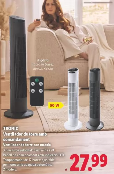 Tronic - Ventilador De Torre Con Mando