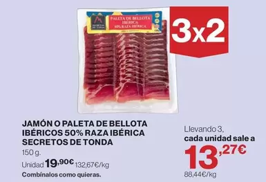 El Corte Inglés - Jamón O Paleta De Bellota Ibéricos 50% Raza Ibérica Secretos De Tonda
