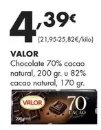 Valor - Chocolate 70% Cacao Natural, 82% Cacao Natural