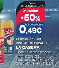 La Casera - Tinto De Verano Limón O Limón 0,0%
