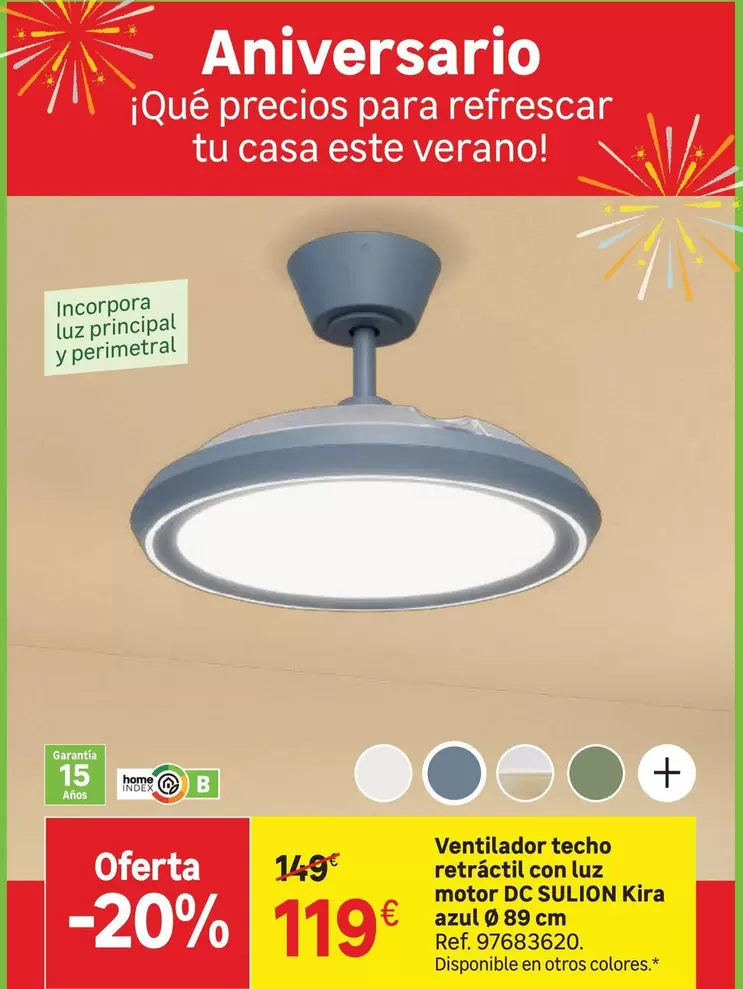 home - Ventilador Techo Rectact100n Ou Luz Auto De Skullon Kira Ref. 97686320