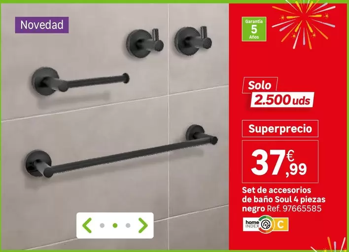 Solo - Set De Accesorios De Baño Soul 4 Piezas Negro