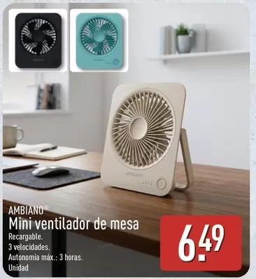 Ambiano - Mini Ventilador De Mesa