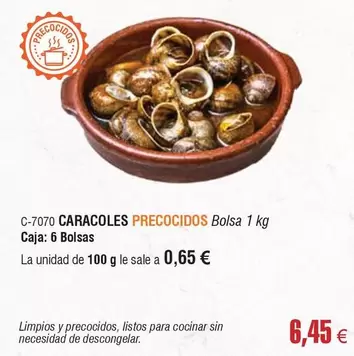 Caracoles Precocidos Bolsa