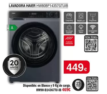Haier - Lavadora Hw80bp14357gtubi