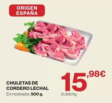 origen - Chuletas De Cordero Lechal