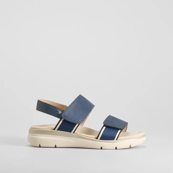 Sandalia doble velcro nylon azul COMFEET