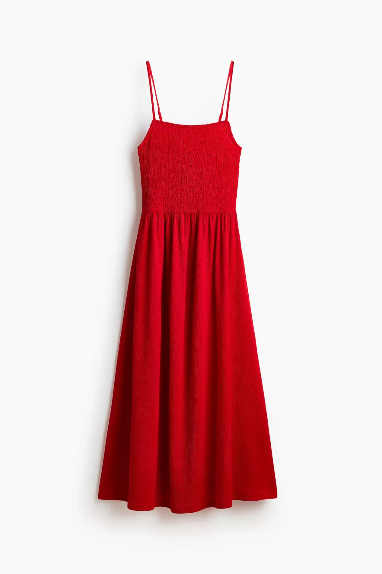 Vestido de tirantes con cuerpo nido de abeja