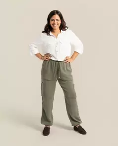 Pantalon Largo Cargo Verde Caza
