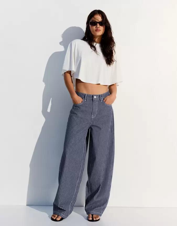 Pantalón balloon rayas