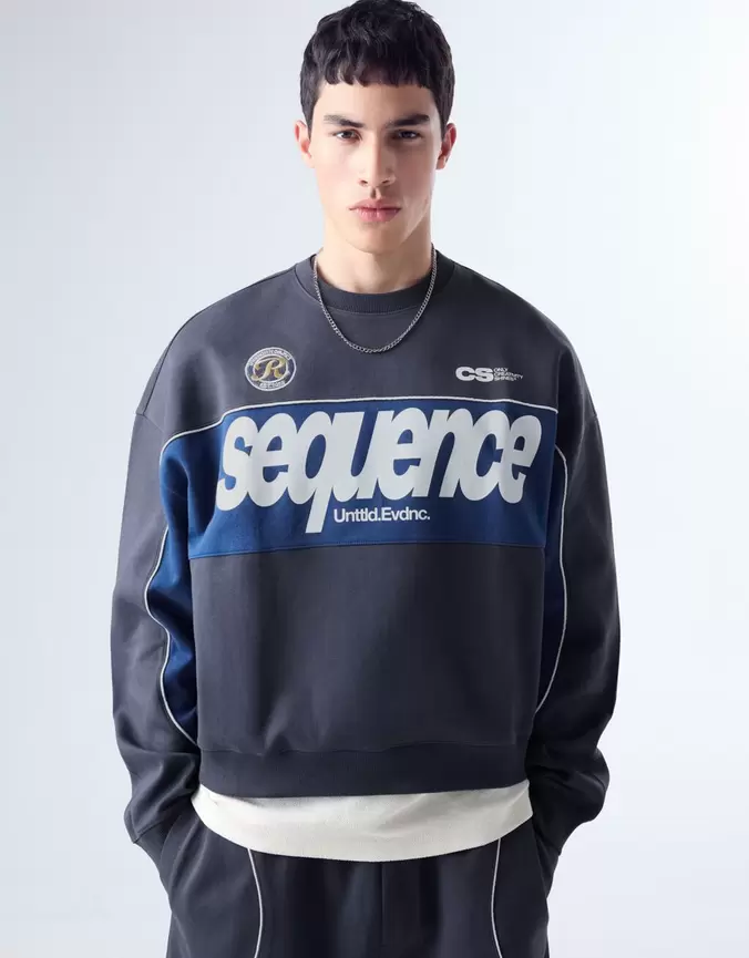 Sudadera cuello redondo print