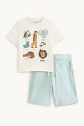 Animales silvestres - conjunto - camiseta de manga corta y pantalón corto - 2 prendas