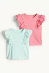 De 2 - camisetas de manga corta - bordado inglés