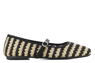 Merceditas mujer con tiras beige y negras RUSTIC