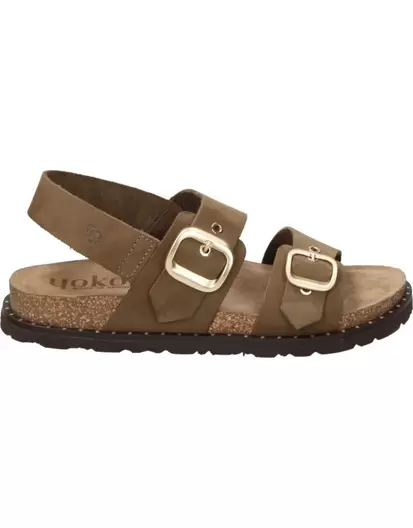 Sandalias de Piel Destalonada bolus-252 en Color Marrón para Mujer