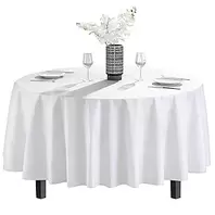 Premium Plastic Tablecloth 84 Inch Round Table Cloth White