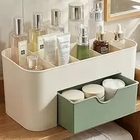 Large Capacity Makeup Organizer Bathroom Bedroom Cosmetic Storage Box with Drawers Desktop Makeup Container for Jewelry Lipstick Skincare