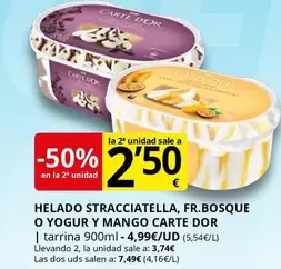 Carte d'Or - Helado Stracciatella, Fr.bosque O Yogur Y Mango