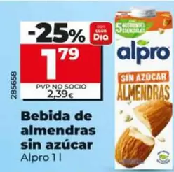 Alpro - Bebida De Almendras Sin Azúcar