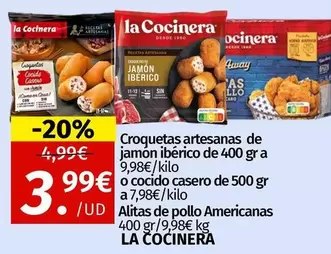 La Cocinera - Croquetas Artesanas De Jamon Iberico O Cocido Casero, Alitas De Pollo Americanas