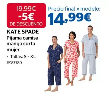 Pijama Camisa Manga Corta Mujer