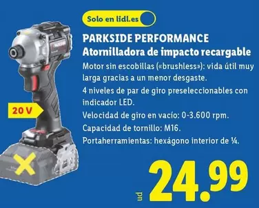 Parkside Performance - Atornilladora De Impacto Recargable