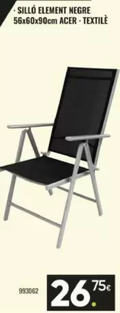 Sillo Elemn Negre Acer Textile