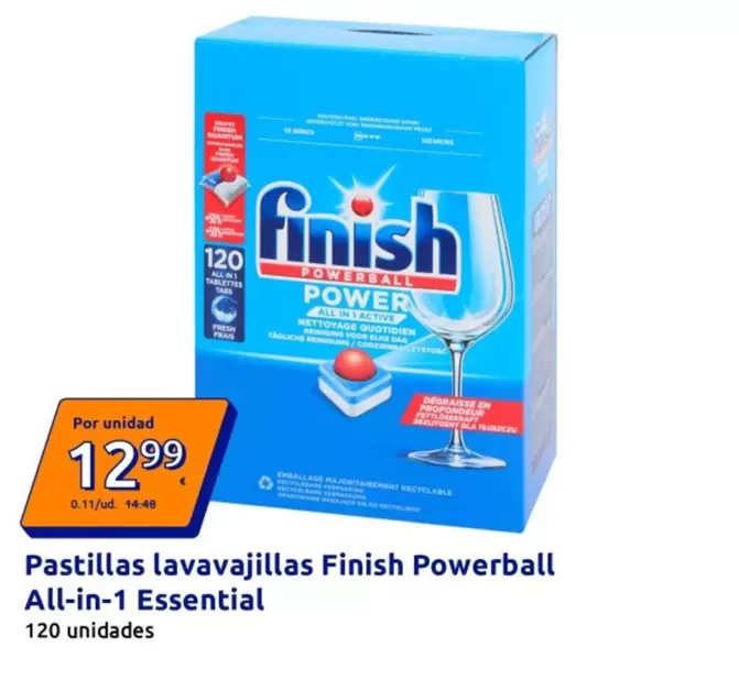 Finish - Pastillas Lavavajillas Powerball All-In-1 Essential