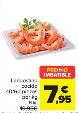 Langostino Cocido 40/60 Piezas Por Kg