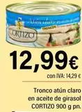 Cortizo - Tronco Atún Claro En Aceite De Girasol