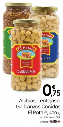 Alubias, Lentejas O Garbanzos Cocidos
