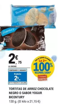 Bicentury - Tortitas De Arroz Chocolate Negro O Sabor Yogur