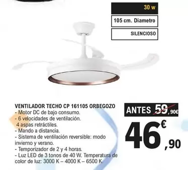 Orbegozo - Ventilador Techo CP 161105