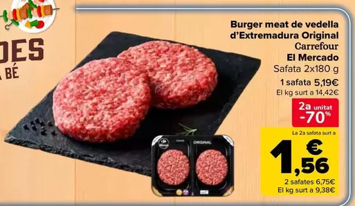 Carrefour El Mercado - Burger Meat Ternera Extremadura Original