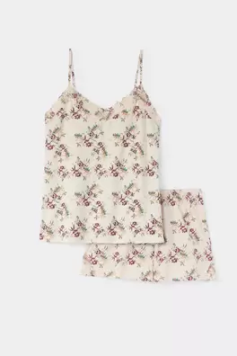 Pijama Corto con Top de Algodón Superior Estampado...