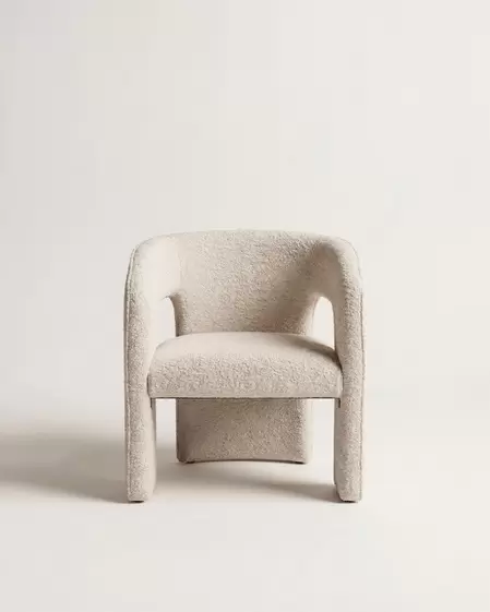Silla tapizada beige SOFT