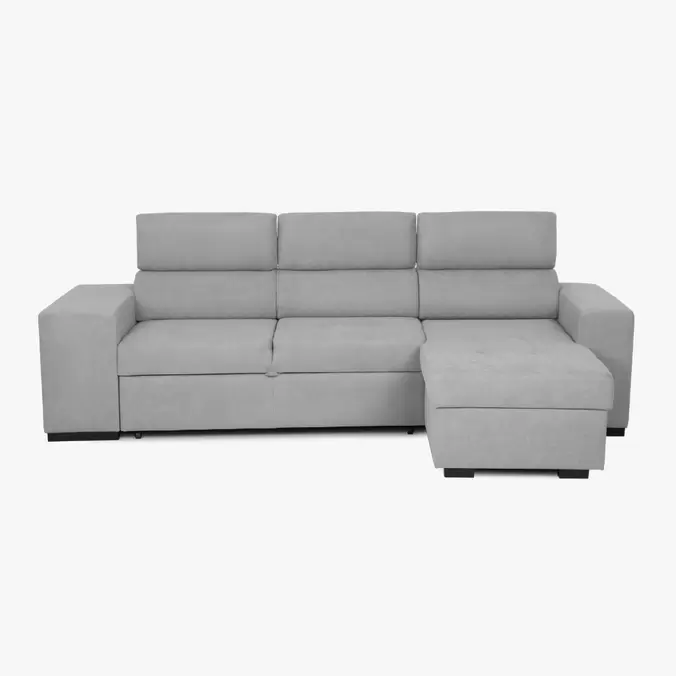 Sofá cama de 4 plazas con chaise longue y cabeceras ajustables LINO