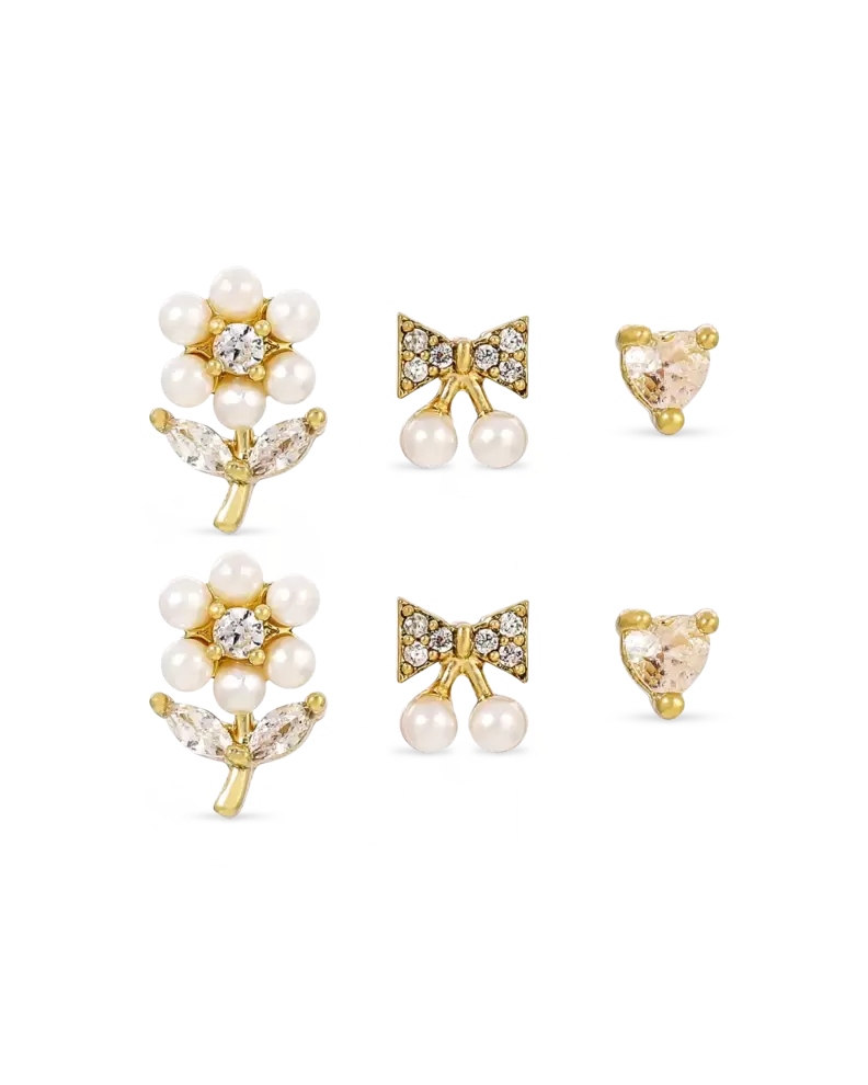 Ohrstecker-Set - Golden Flower