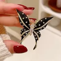 1PC Exquisite Large Butterfly Brooch Pin for Women Vintage Enamel Pin Versatile Sparkly Corsage Clothing Accessories Gifts (1.8 x 1.7 inch)