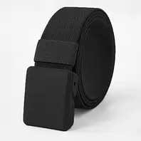 Military Tactical Nylon Belts with Plastic Buckle Adjustable No Holes Outdoor Canvas Fabric Belt for Men