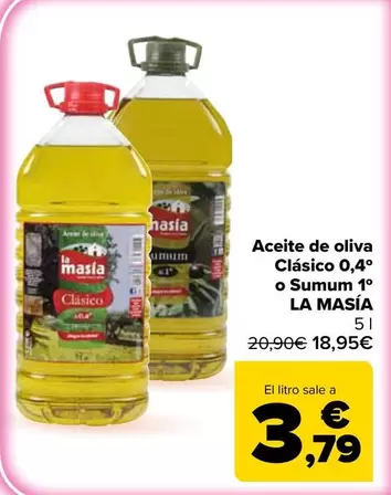 La Masía - Aceite De Oliva Clásico 04º O Sumum 1º