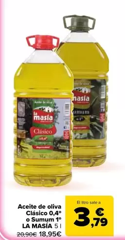 La Masía - Aceite De Oliva Clásico 0,4º O Sumum 1º