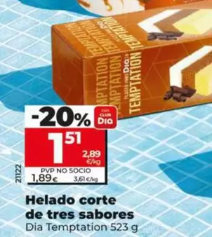 Dia Temptation - Helado Corte De Tres Sabores